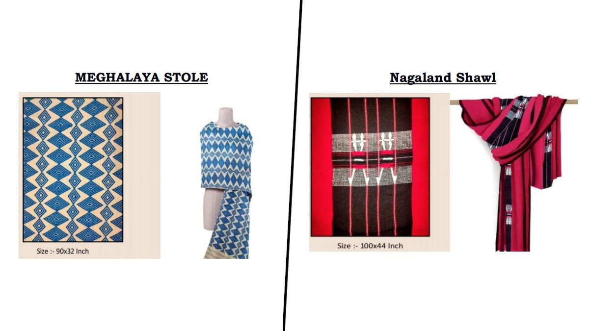 What are Meghalaya stoles and Nagaland shawls?