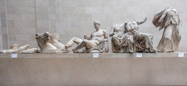 Parthenon Sculptures at the centre of the row between Britain and Greece