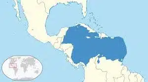Caribbean Sea on World Map
