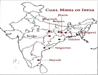 Coal Mines in India Map
