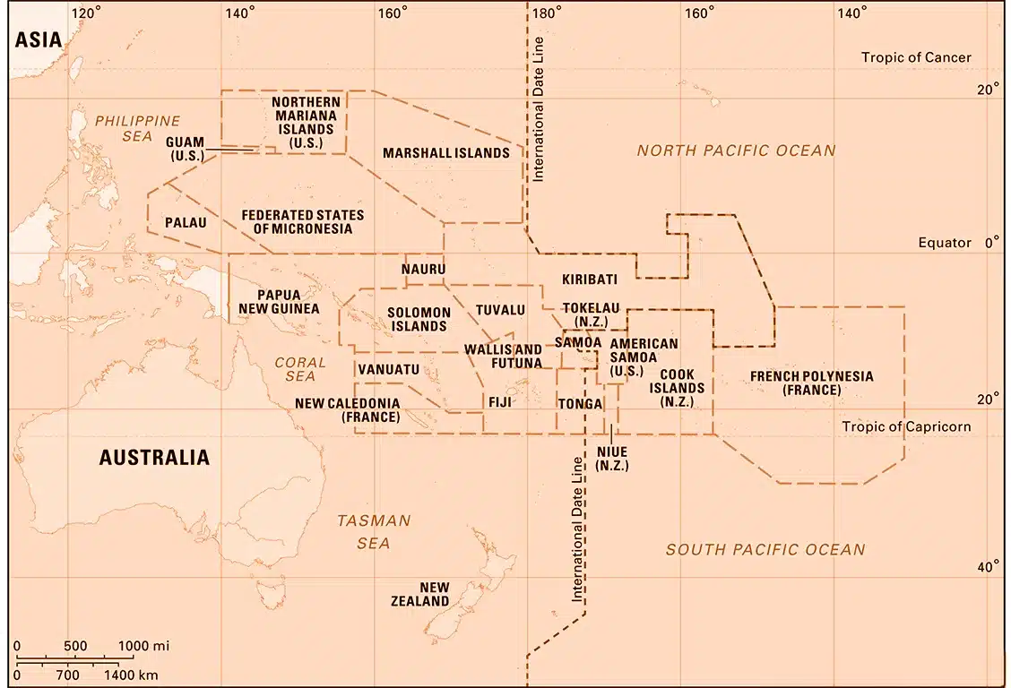 Australia and Oceania Map