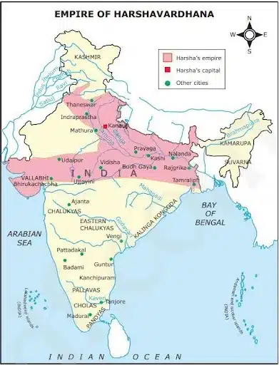 Harshavardhana map