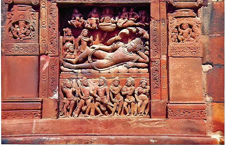 Vishnu anantasayana panel, dashavatara temple, Deogarh