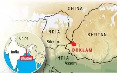 Map Showing Location of Doklam