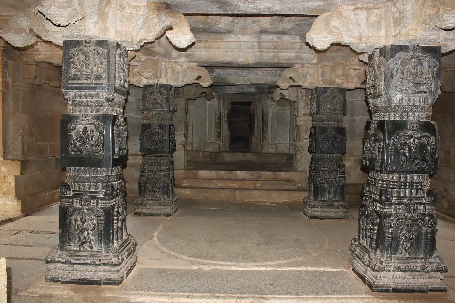 Pillars of Hazara Rama Temple