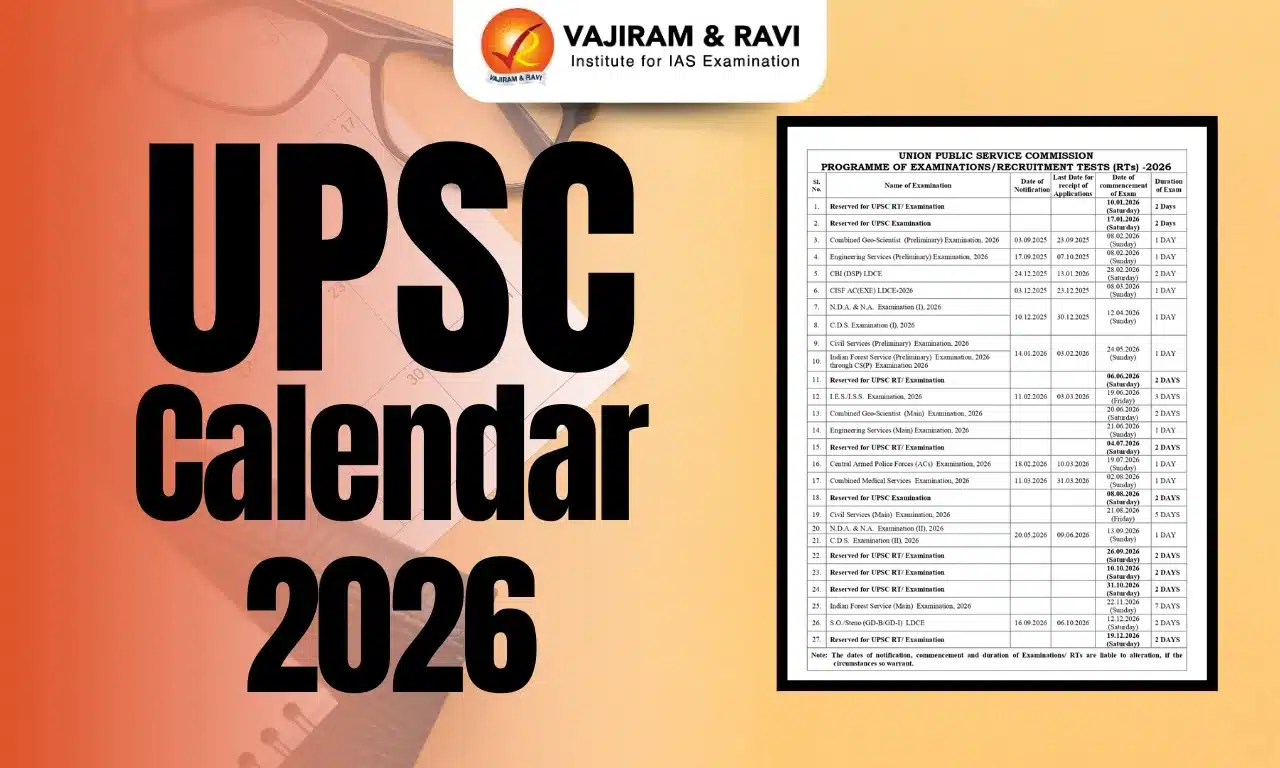 UPSC Calendar 2026