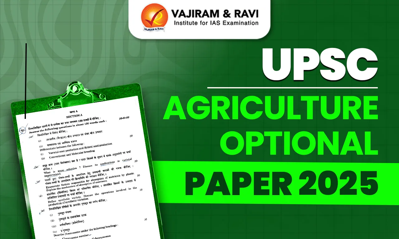 UPSC Agriculture Optional Paper 2025